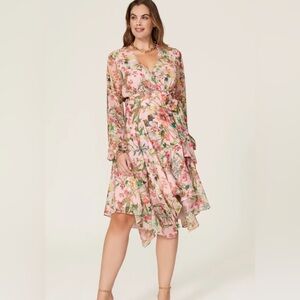 JAYGODFREY Floral Midi Dress - Pink and Green
